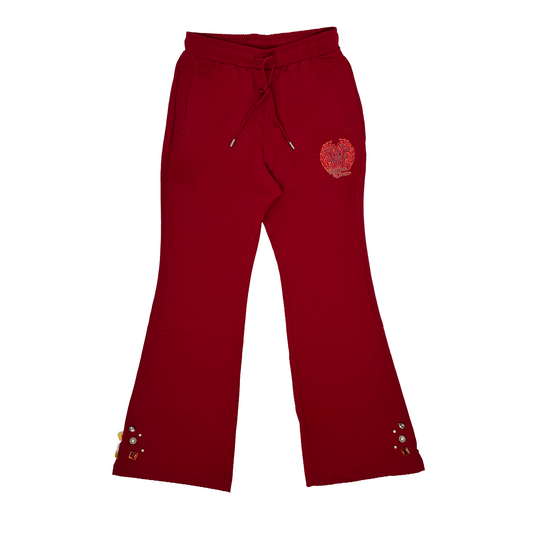 WATSON CASINO EMBELLISHED RED DAHLIA PANTS
