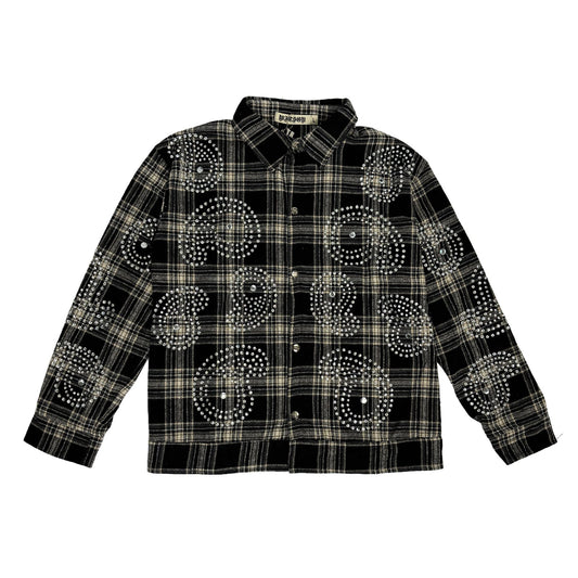 WATSON BIG PAISLEY CRYSTAL BLACK FLANNEL SHIRT