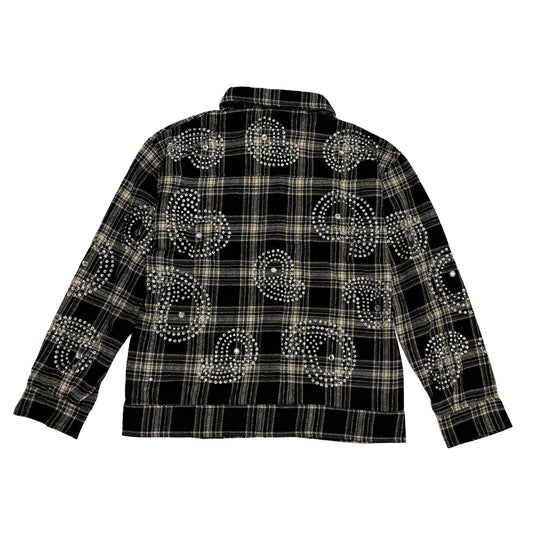 WATSON BIG PAISLEY CRYSTAL BLACK FLANNEL SHIRT