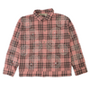 Watson Big Paisley Crystal Light Pink Flannel Shirt, pink and black plaid long-sleeve flannel