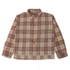 Watson Spider Web Crystal Brown & Pink Dip Dye Flannel Shirt, beige and pink plaid long-sleeve flannel