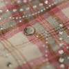 Watson Spider Web Crystal Brown & Pink Dip Dye Flannel Shirt, beige and pink plaid long-sleeve flannel – alternate view 3