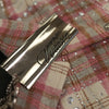 Watson Spider Web Crystal Brown & Pink Dip Dye Flannel Shirt, beige and pink plaid long-sleeve flannel – alternate view 4