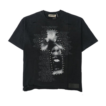 WATSON SPEAK IN TONGUES CROP BLACK TSHIRT