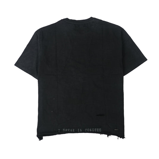 WATSON SPEAK IN TONGUES CROP BLACK TSHIRT