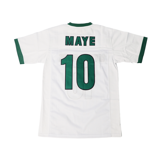 Drake Maye White High School Football Jersey, white and green short-sleeve football jersey – alternate view 2