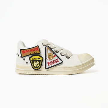 Watson Rockcore low-top sneaker in White Patches, white and beige – alternate view 2