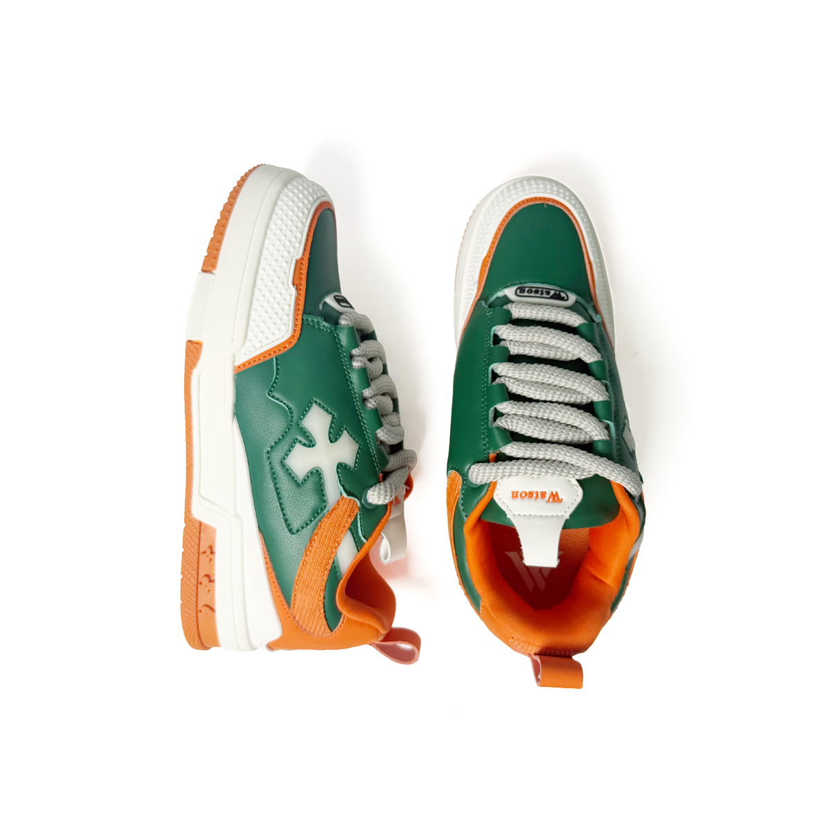 Watson K Flip low-top sneaker in Hurricane, green, orange and white – alternate view 5