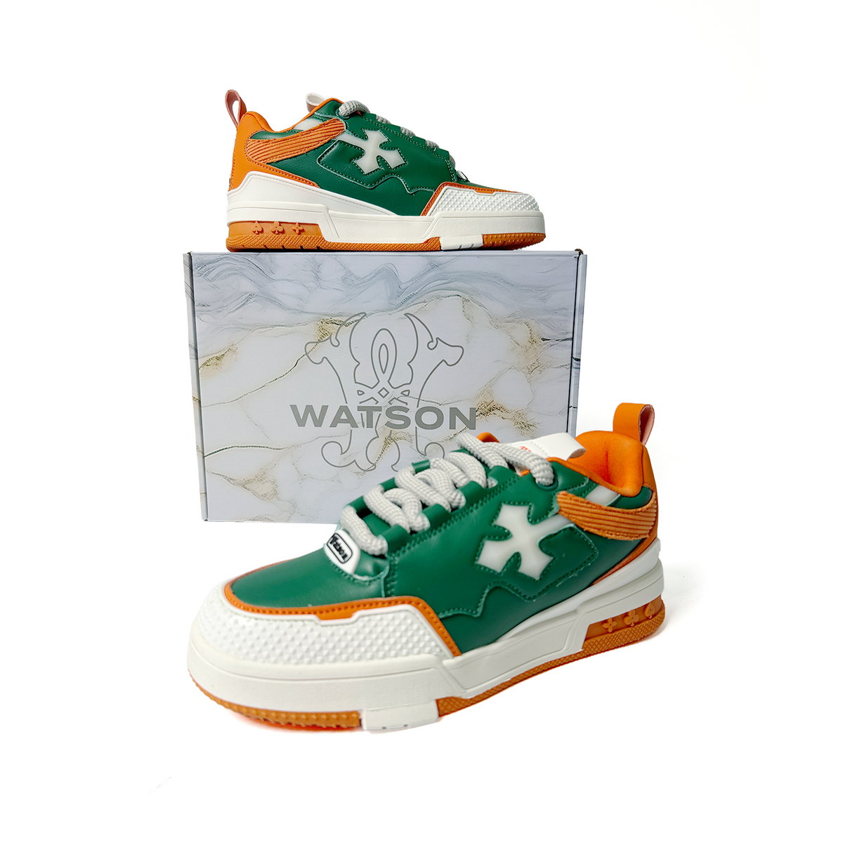 Watson K Flip low-top sneaker in Hurricane, green, orange and white – alternate view 10