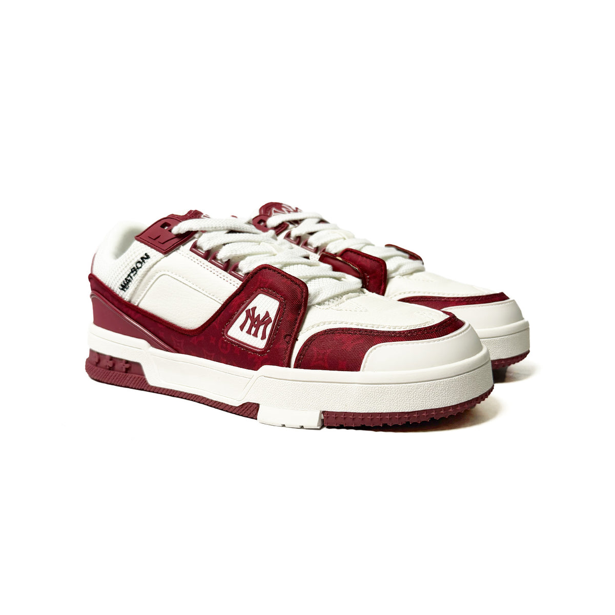 Watson Vulture V2 low-top sneaker in Fine Wine, red and white