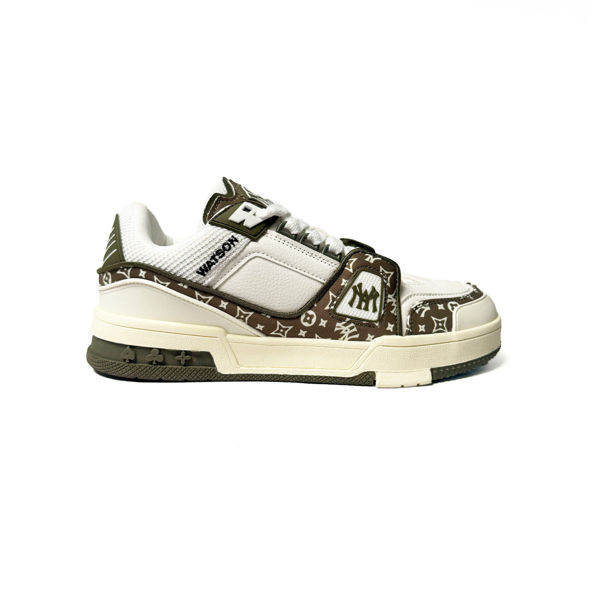Watson Vulture V2 low-top sneaker in Dirty Martini, white and brown – alternate view 2