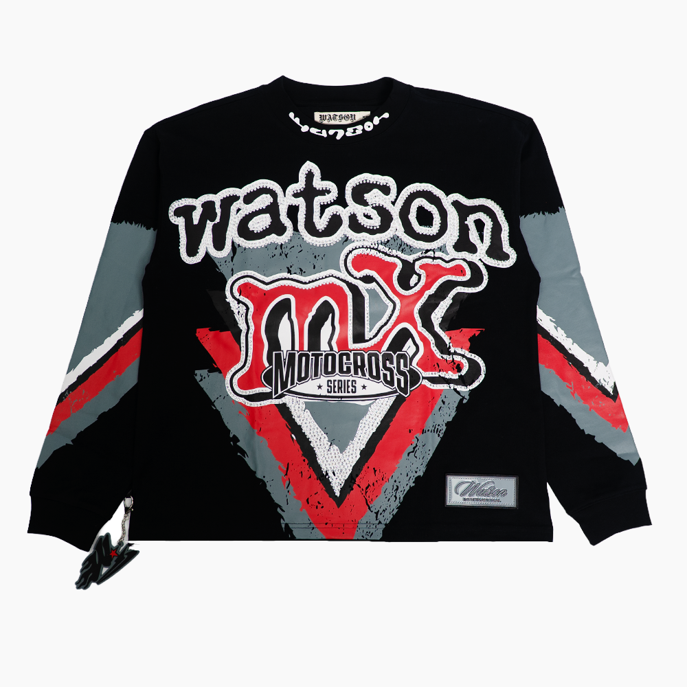WATSON MOTOSPORT BLACK AND LIME GREEN LONGSLEEVE TSHIRT