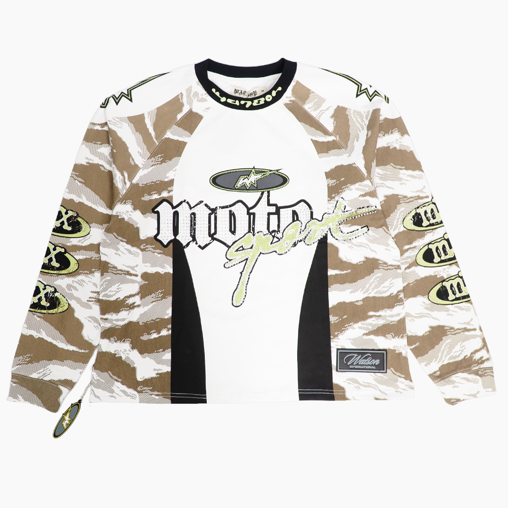 WATSON MOTOSPORT CAMO AND LIME GREEN LONGSLEEVE TSHIRT
