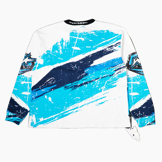 WATSON MOTOCROSS SERIES WHITE AND BLUE LONGSLEEVE TSHIRT