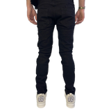 BLACK EMBELLISHED MULTI RIPPED WATSON DENIM