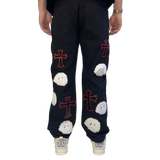 BLACK CLOUD & CROSSES PATCH WATSON DENIM