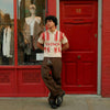 WATSON RED RUBY STRIPES RUGBY POLO (CREAM)