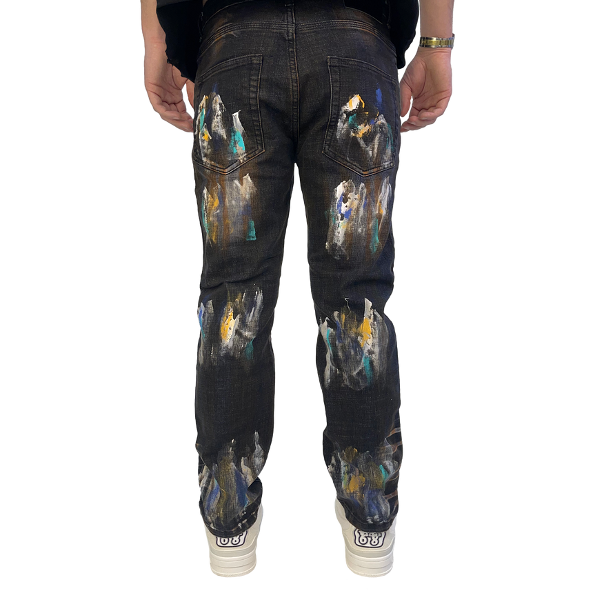 BLACK PAINT SPLATTER WATSON DENIM