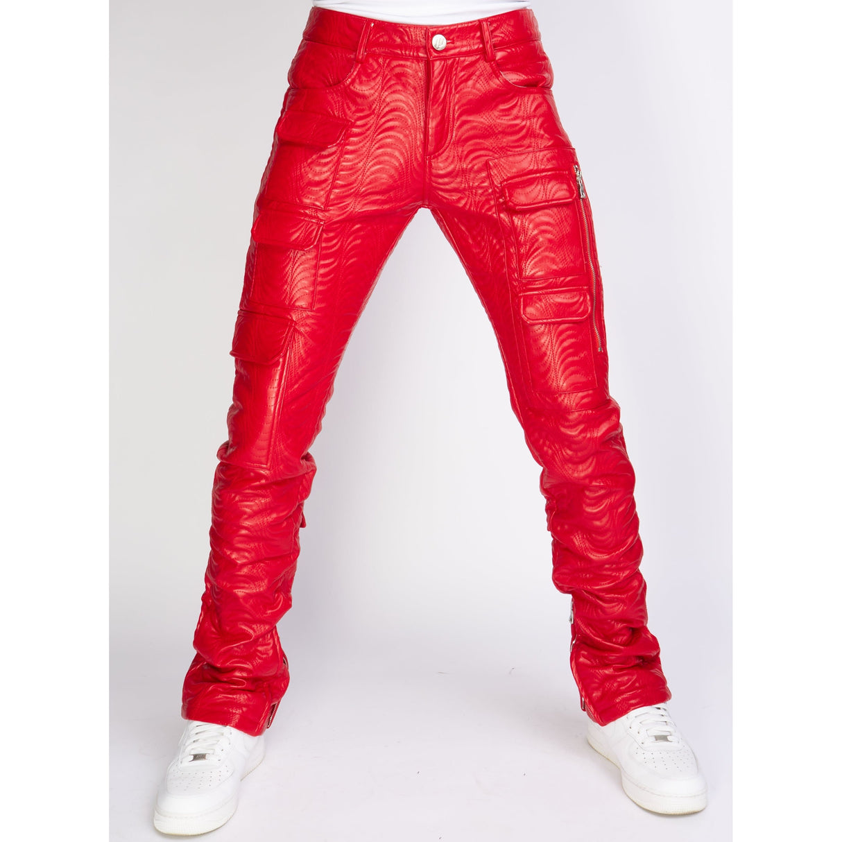 Politics Jeans - Cargo PU Leather Stacked - Murphy - Red - 552