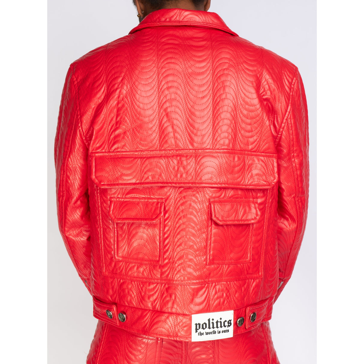 Politics Jacket - Cargo Zip-Up PU Leather - Murphy - Red - 572