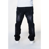 BLACK DISTRESSED MULTI RIP WATSON DENIM