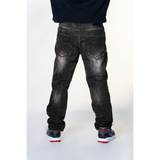 BLACK EMBOSSED MURAL WATSON DENIM