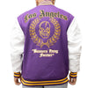 BRAND X LOS ANGELES LA REAPER BANNERS VARSITY JACKET (PURPLE)