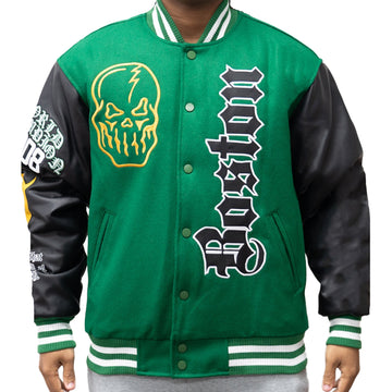 BRAND X BOSTON VARSITY JACKET (GREEN)
