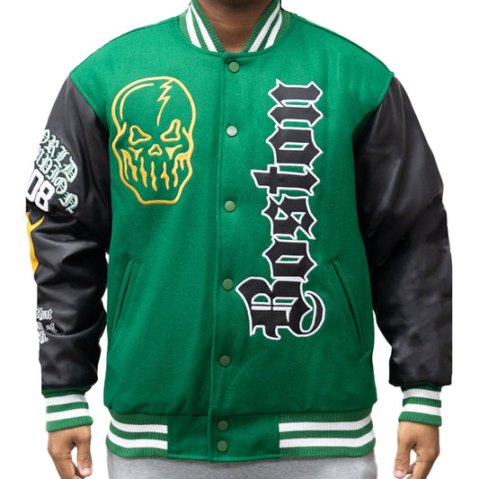 BRAND X BOSTON VARSITY JACKET (GREEN)