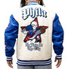 BRAND X PHILADELPHIA NO LOVE VARSITY JACKET (WHITE)