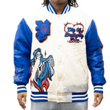 BRAND X PHILADELPHIA NO LOVE VARSITY JACKET (WHITE)