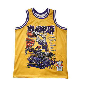 BRAND X LOS ANGELES BANNERS FOREVER BASKETBALL JERSEY (GOLD)