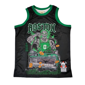 BRAND X BOSTON TICKET TO HELL BASKETBALL JERSEY (BLACK)