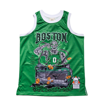 BRAND X BOSTON TICKET TO HELL BASKETBALL JERSEY (GREEN)
