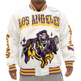 BRAND X LOS ANGELES REAPER SATIN JACKET (WHITE)