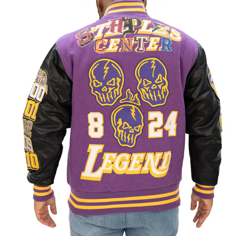 BRAND X STAPLES CENTER KOBE VARSITY JACKET (PURPLE)