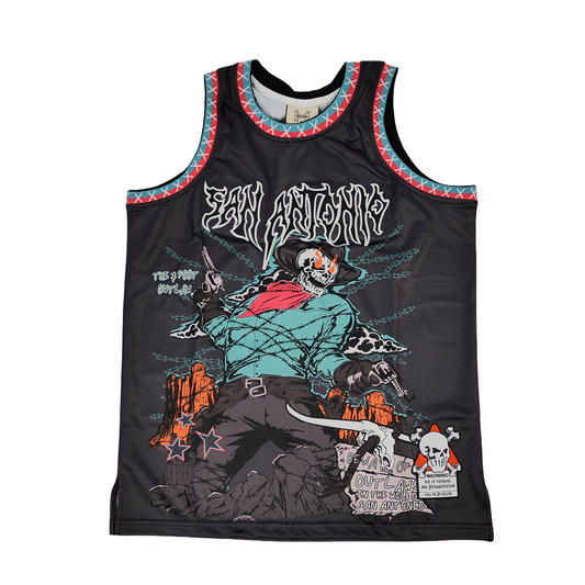 BRAND X SAN ANTONIO BLACK BASKETBALL JERSEY