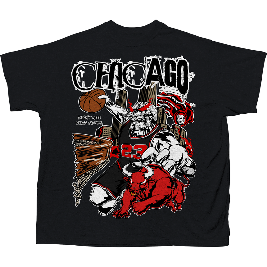 BRAND X CHICAGO DON'T NEED WINGS T-SHIRT (BLACK)