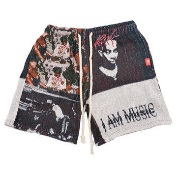 PLAYBOI CATRI COLLAGE TAPESTRY SHORTS