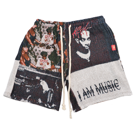 PLAYBOI CATRI COLLAGE TAPESTRY SHORTS