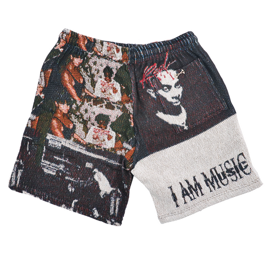 PLAYBOI CATRI COLLAGE TAPESTRY SHORTS