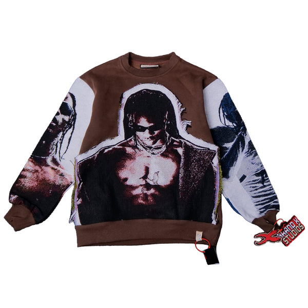 TRAVIS SCOTT CUTOUT TAPESTRY SWEATSHIRT