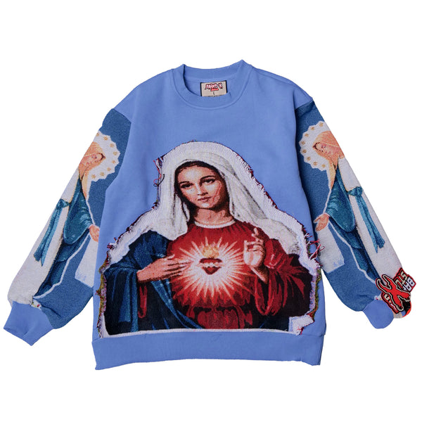ST MARY CUTOUT TAPESTRY SWEATSHIRT (BLUE)