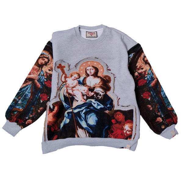 ST MARY CUTOUT TAPESTRY SWEATSHIRT (GREY)