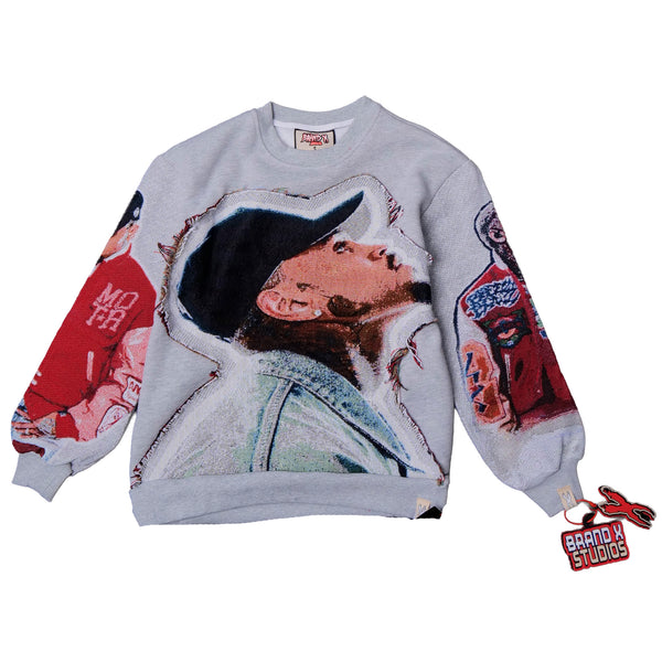 CHRIS BROWN CUTOUT TAPESTRY SWEATSHIRT