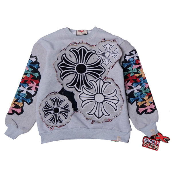 CROSS TAPESTRY SWEATSHIRT (GREY)