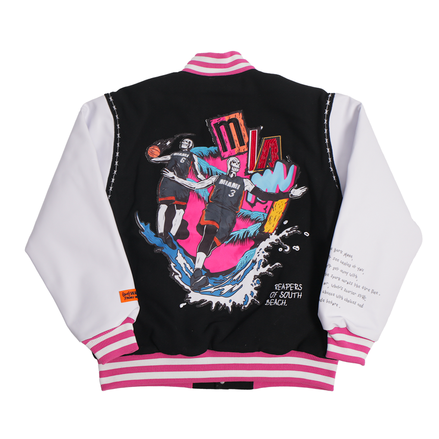 BRAND X MIAMI REAPERS YOUTH VARSITY JACKET (BLACK)