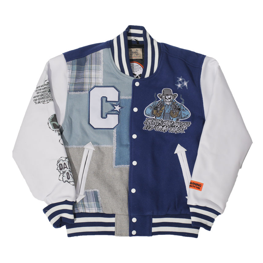 BRAND X DALLAS MOST WANTED VARSITY JACKET (NAVY)