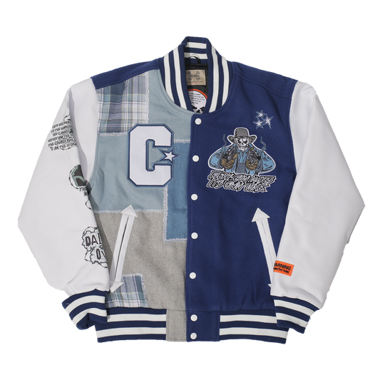 BRAND X DALLAS MOST WANTED VARSITY JACKET (NAVY)
