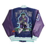 BRAND X WHY SO SERIOUS JOKER YOUTH VARSITY JACKET (NAVY)